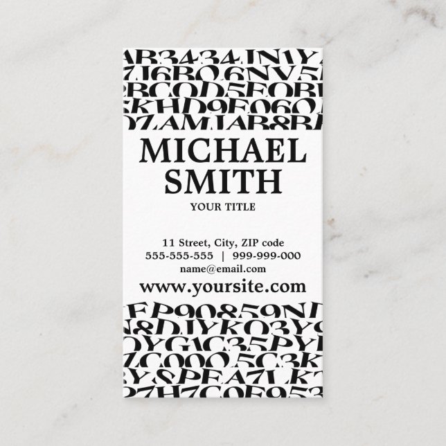Author Writer Blogger Letters Business Card (Front)