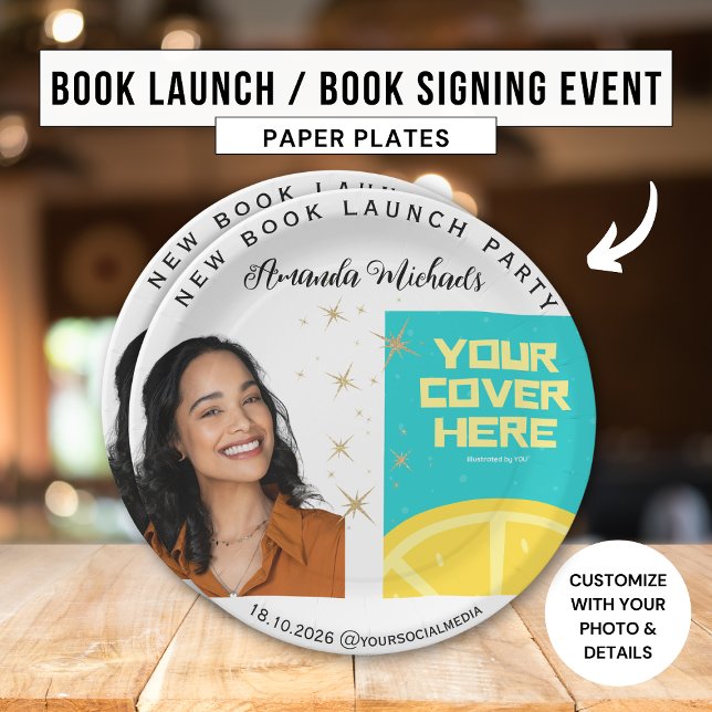 Author Writer Book Launch Party  Paper Plate (Creator Uploaded)