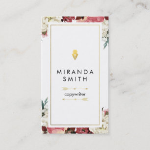 Author Writer Business Card - Chic Floral