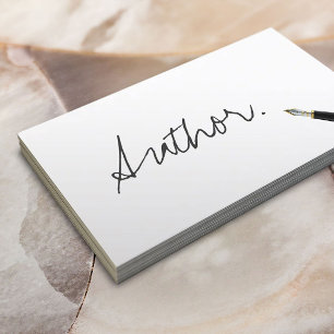 Author Writer Free Handwriting Script Business Card
