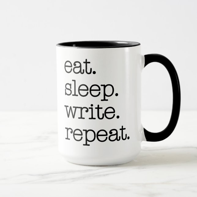 Author Writer Literary Gift Eat Sleep Write Repeat Mug (Right)
