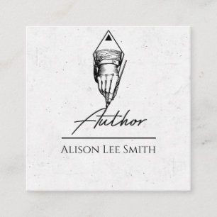 Author Writer Square Business Card