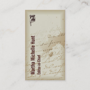 Author Writer Vintage Style Rustic Business Card