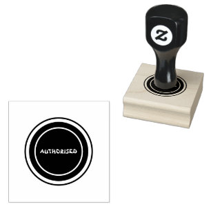 AUTHORISED Custom Text Emerald Green ink Style  Rubber Stamp