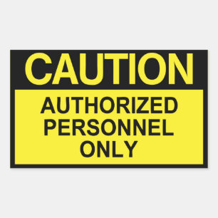 Authorised Personnel Only Rectangular Sticker