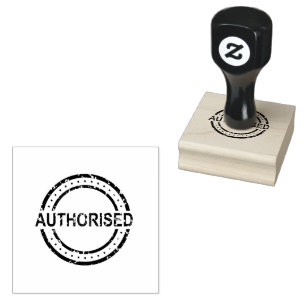 AUTHORISED Text Circular Layout Jet Black Colour  Rubber Stamp