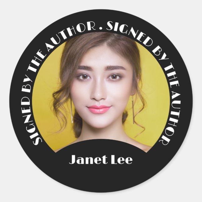 Author's Photo "Signed by the Author" Book Signing Classic Round Sticker (Front)