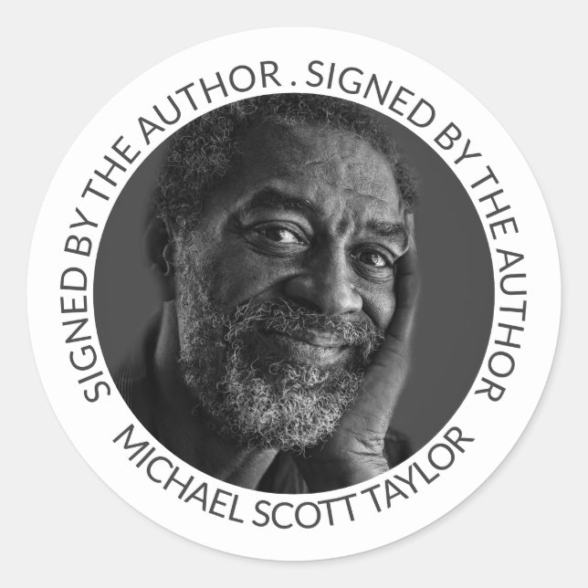 Author's Photo "Signed by the Author" Book Signing Classic Round Sticker (Front)