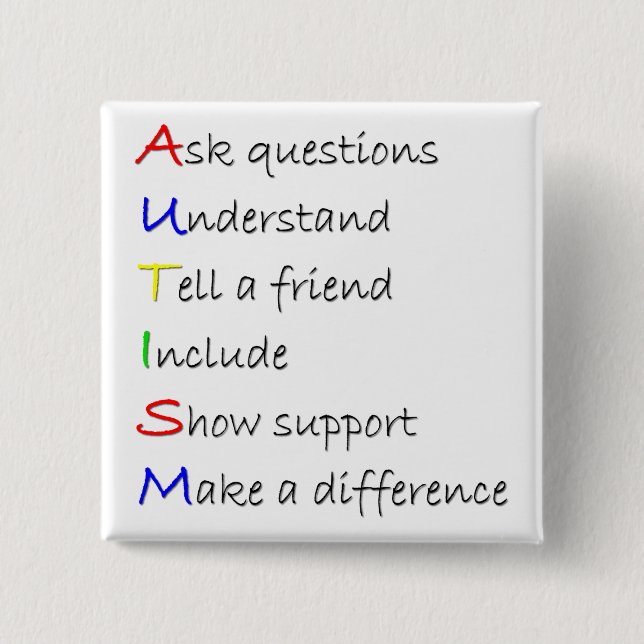 Autism 15 Cm Square Badge (Front)
