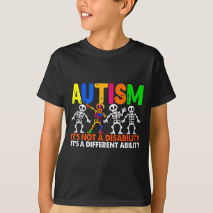 Autism a different ability funny dabbing skeleton T-Shirt