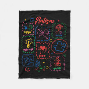Autism Accept Adapt Advocate Love Educate Autism Fleece Blanket