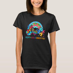 Autism Accept Love Understand Puzzle Pieces Tie Dy T-Shirt