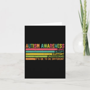 Autism Accept Support Understand Love Different (2 Card