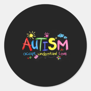 Autism Accept Understand Love Autism Awareness 1 Classic Round Sticker