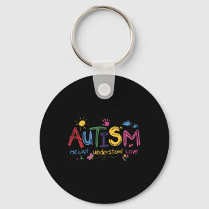 Autism Accept Understand Love Autism Awareness Mon Key Ring