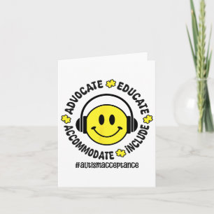 Autism Accept Understand Love Autism Awareness Tea Card