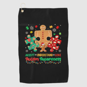Autism Accept Understand Love Autism Puzzle Christ Golf Towel