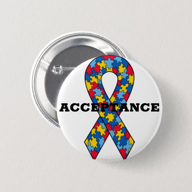 Autism Acceptance 6 Cm Round Badge (Front & Back)