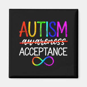 Autism Acceptance Awareness Red Instead Infinity Magnet