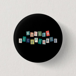Autism Acceptance - Black Background 3 Cm Round Badge