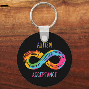Autism Acceptance Colourful Rainbow Infinity Symbo Key Ring