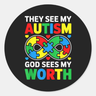 Autism acceptance for men women kids autism classic round sticker