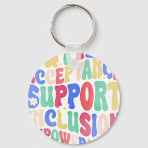 autism acceptance inclusion support empowermen key ring