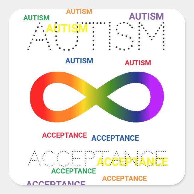 Autism Acceptance infinity dots Square Sticker (Front)