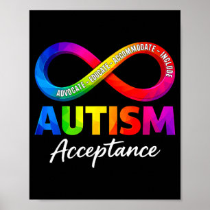 Autism acceptance infinity symbol autism awareness poster