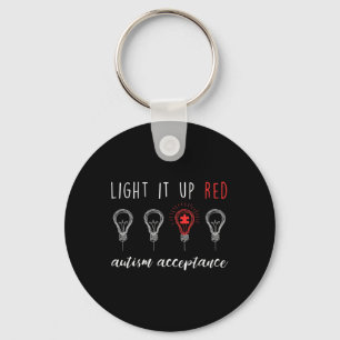Autism Acceptance Light It Up Red #redinstead Key Ring