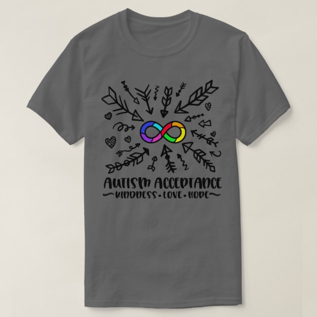Autism acceptance Rainbow Infinity  1  T-Shirt (Design Front)