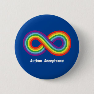 Autism Acceptance Rainbow Infinity 6 Cm Round Badge