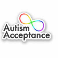 “Autism Acceptance” Rainbow Infinity Symbol