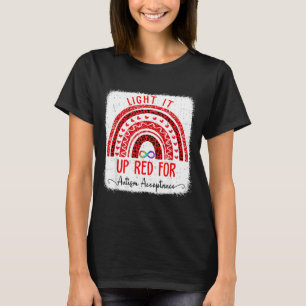 Autism Acceptance Red Instead Awareness Support T-Shirt