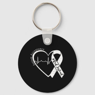 Autism Acceptance Red Instead Heart Awareness Men Key Ring