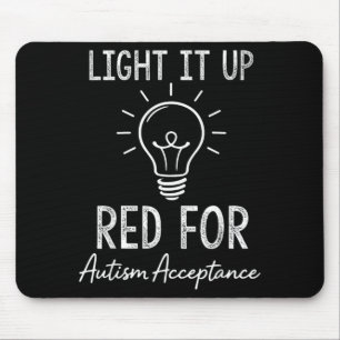 Autism Acceptance Red Instead Heart Awareness Men Mouse Pad