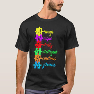 Autism Acronym And Puzzle Piece  Fun Autism Awaren T-Shirt