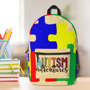 Autism Advertures - Puzzle Pieces Printed Backpack