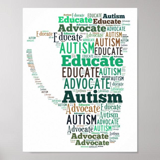 Autism Advocate Educate Poster GoTeamKate (Front)