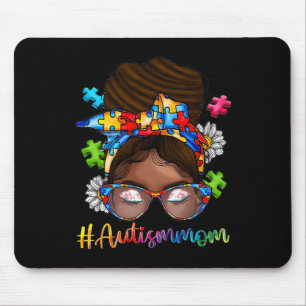 Autism Afro Mum Curly Hair American African Autism Mouse Pad