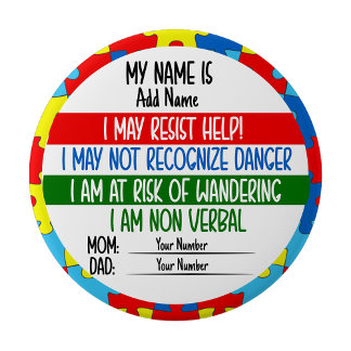 Autism Alert Non Verbal Autistic Pin Badge