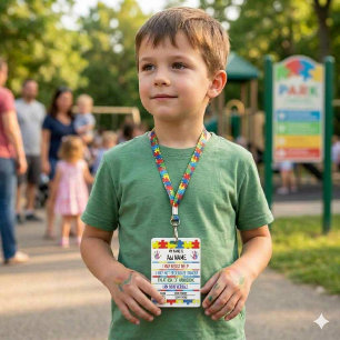 Autism Alert Nonverbal Autistic Contact Badge ID Badge
