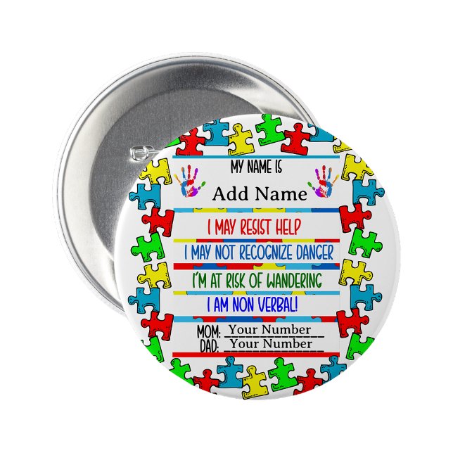 Autism Alert | Nonverbal Pin Button Badge (Autism Alert | Nonverbal Pin)