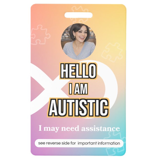 Autism Alert Photo ID Badge–Personal Safety Badge (Autism Alert Photo ID Badge–Personal Safety)