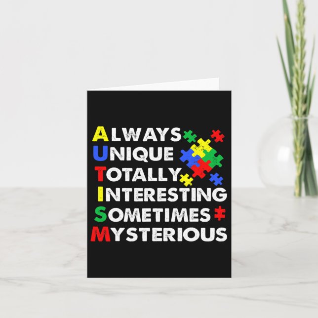 Autism Always Unique  Card (Front)