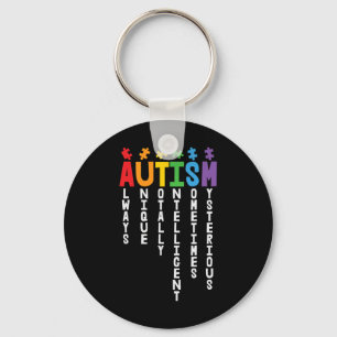 Autism Always Unique Totally Intelligent Autism Aw Key Ring