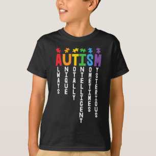 Autism Always Unique Totally Intelligent Autism Aw T-Shirt
