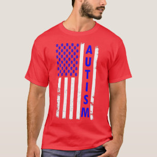 Autism American Flag Shirt Autism Awareness Puzzle