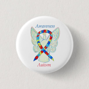 Autism Angel Puzzle Awareness Ribbon Pins