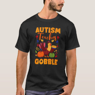 Autism ASD Awareness Thanksgiving Puzzle Teacher G T-Shirt